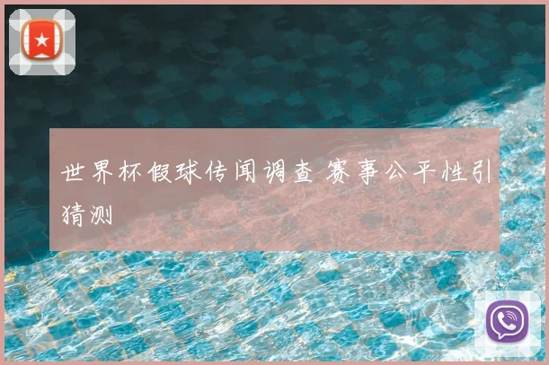 世界杯假球传闻调查 赛事公平性引猜测